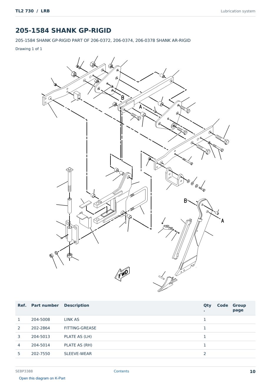 Caterpillar TL2 730 S/N LRB Partsbook SEBP3388 (English) - sample page 10 of 10 Caterpillar TL2 730 S/N LRB Partsbook SEBP3388 (English) - sample page 10 of 10