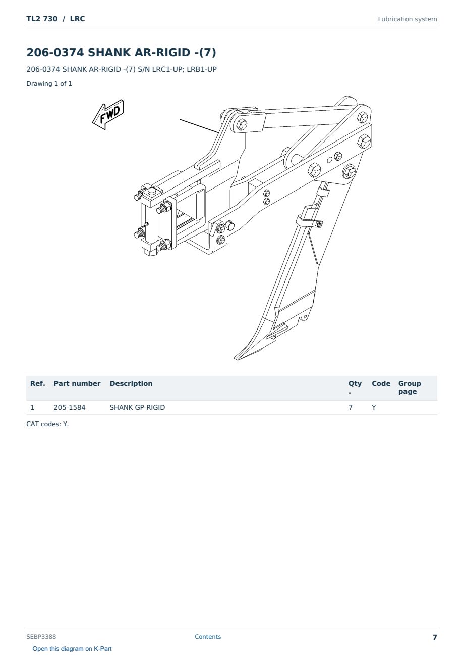 Caterpillar TL2 730 S/N LRC Partsbook SEBP3388 (English) - sample page 7 of 10 Caterpillar TL2 730 S/N LRC Partsbook SEBP3388 (English) - sample page 7 of 10