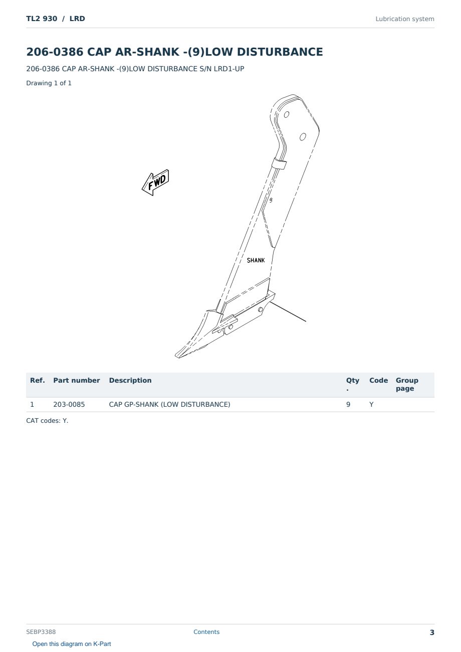 Caterpillar TL2 930 S/N LRD Partsbook SEBP3388 (English) - sample page 3 of 10 Caterpillar TL2 930 S/N LRD Partsbook SEBP3388 (English) - sample page 3 of 10