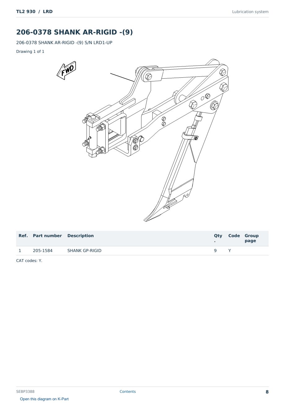 Caterpillar TL2 930 S/N LRD Partsbook SEBP3388 (English) - sample page 8 of 10 Caterpillar TL2 930 S/N LRD Partsbook SEBP3388 (English) - sample page 8 of 10
