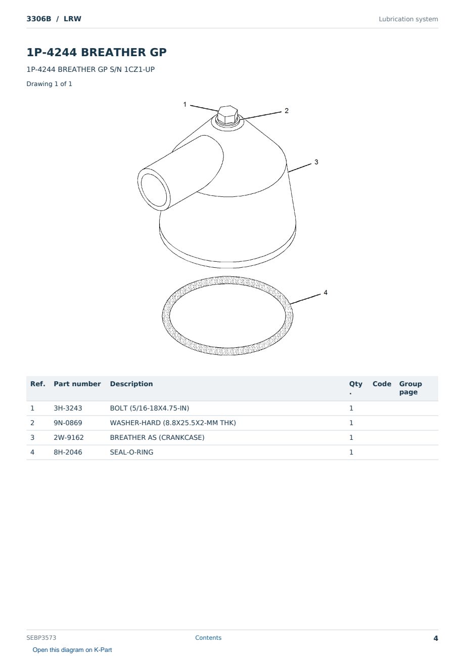 Caterpillar 3306B S/N LRW Partsbook SEBP3573 (English) - sample page 4 of 10 Caterpillar 3306B S/N LRW Partsbook SEBP3573 (English) - sample page 4 of 10