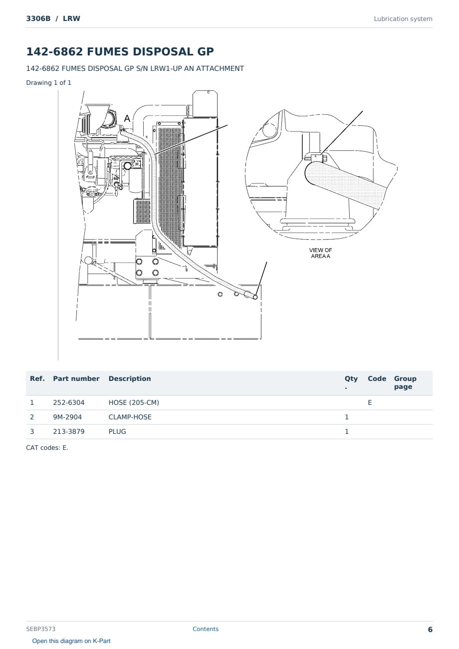 Caterpillar 3306B S/N LRW Partsbook SEBP3573 (English) - sample page 6 of 10 Caterpillar 3306B S/N LRW Partsbook SEBP3573 (English) - sample page 6 of 10