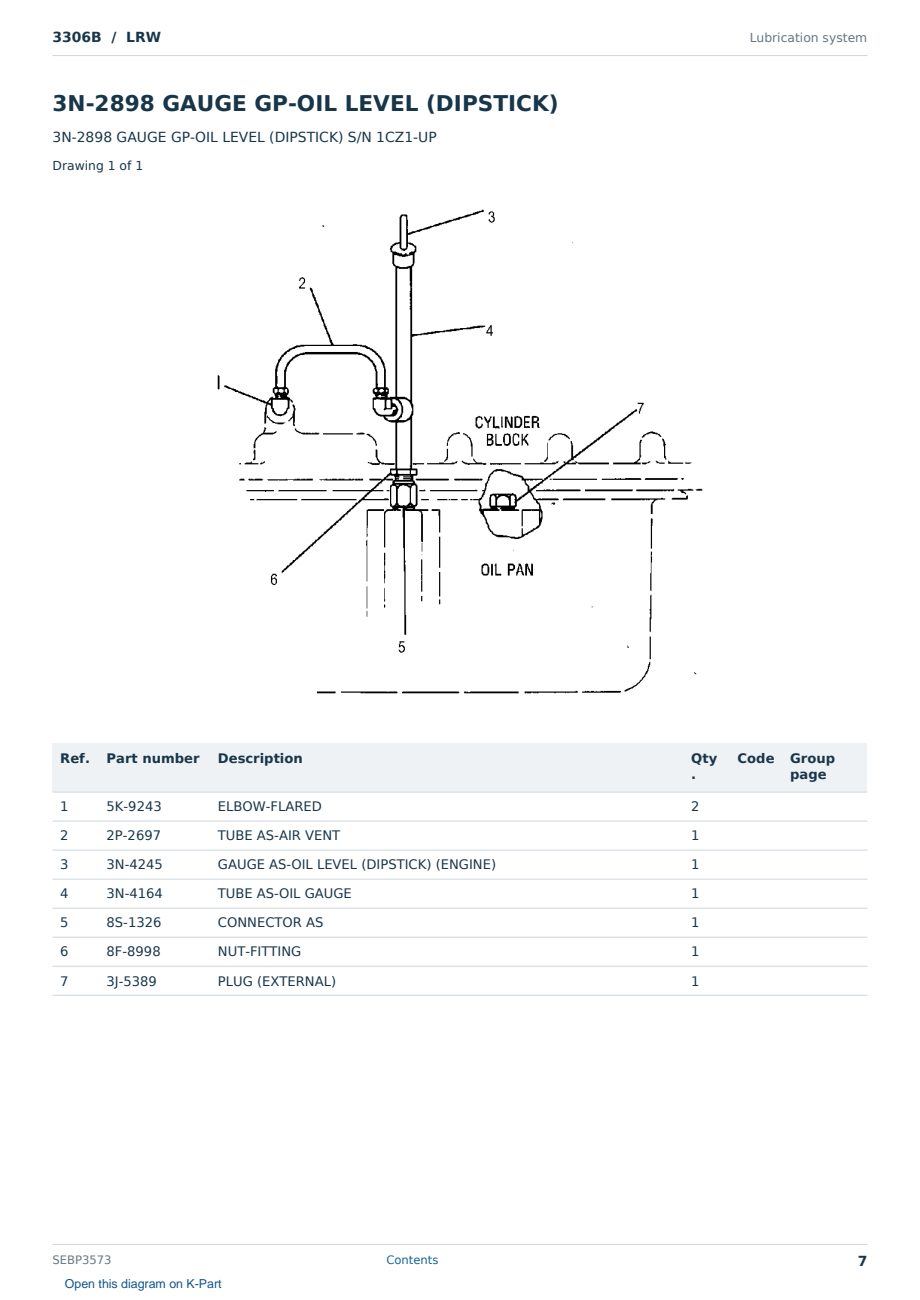 Caterpillar 3306B S/N LRW Partsbook SEBP3573 (English) - sample page 7 of 10 Caterpillar 3306B S/N LRW Partsbook SEBP3573 (English) - sample page 7 of 10