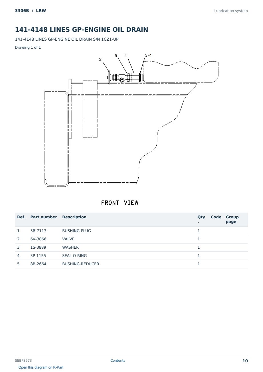Caterpillar 3306B S/N LRW Partsbook SEBP3573 (English) - sample page 10 of 10 Caterpillar 3306B S/N LRW Partsbook SEBP3573 (English) - sample page 10 of 10