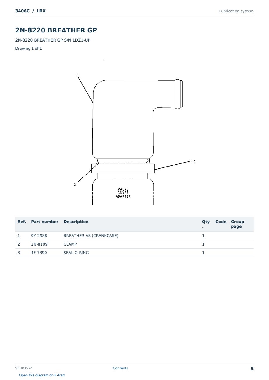 Caterpillar 3406C S/N LRX Partsbook SEBP3574 (English) - sample page 5 of 10 Caterpillar 3406C S/N LRX Partsbook SEBP3574 (English) - sample page 5 of 10