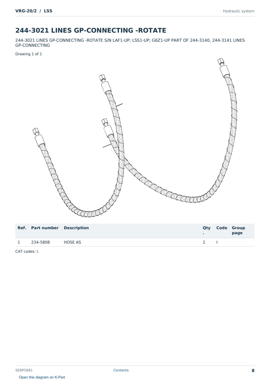 Caterpillar VRG-20/2 S/N LSS Partsbook SEBP5681 (English) - sample page 8 of 10 Caterpillar VRG-20/2 S/N LSS Partsbook SEBP5681 (English) - sample page 8 of 10