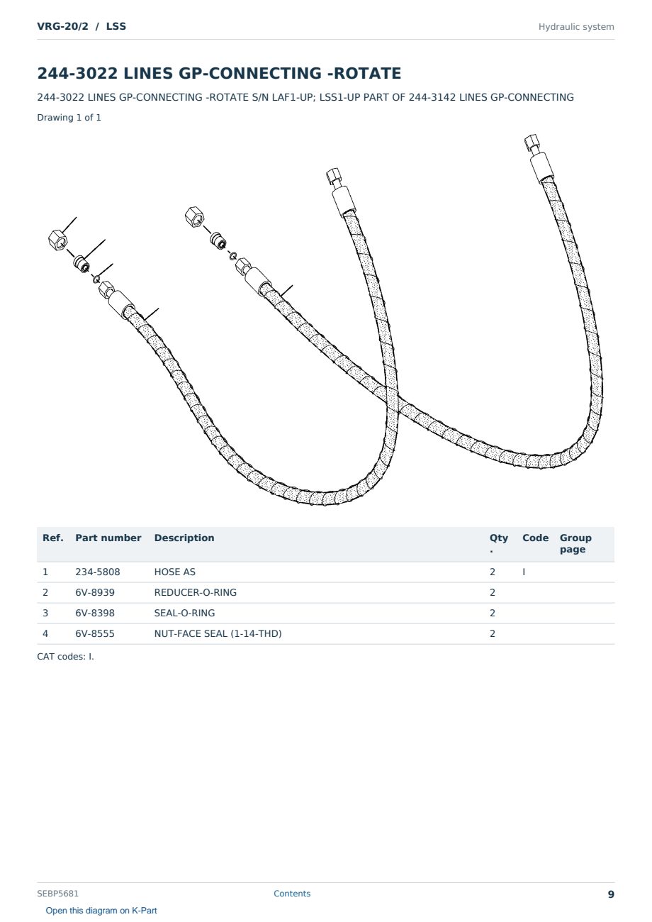 Caterpillar VRG-20/2 S/N LSS Partsbook SEBP5681 (English) - sample page 9 of 10 Caterpillar VRG-20/2 S/N LSS Partsbook SEBP5681 (English) - sample page 9 of 10