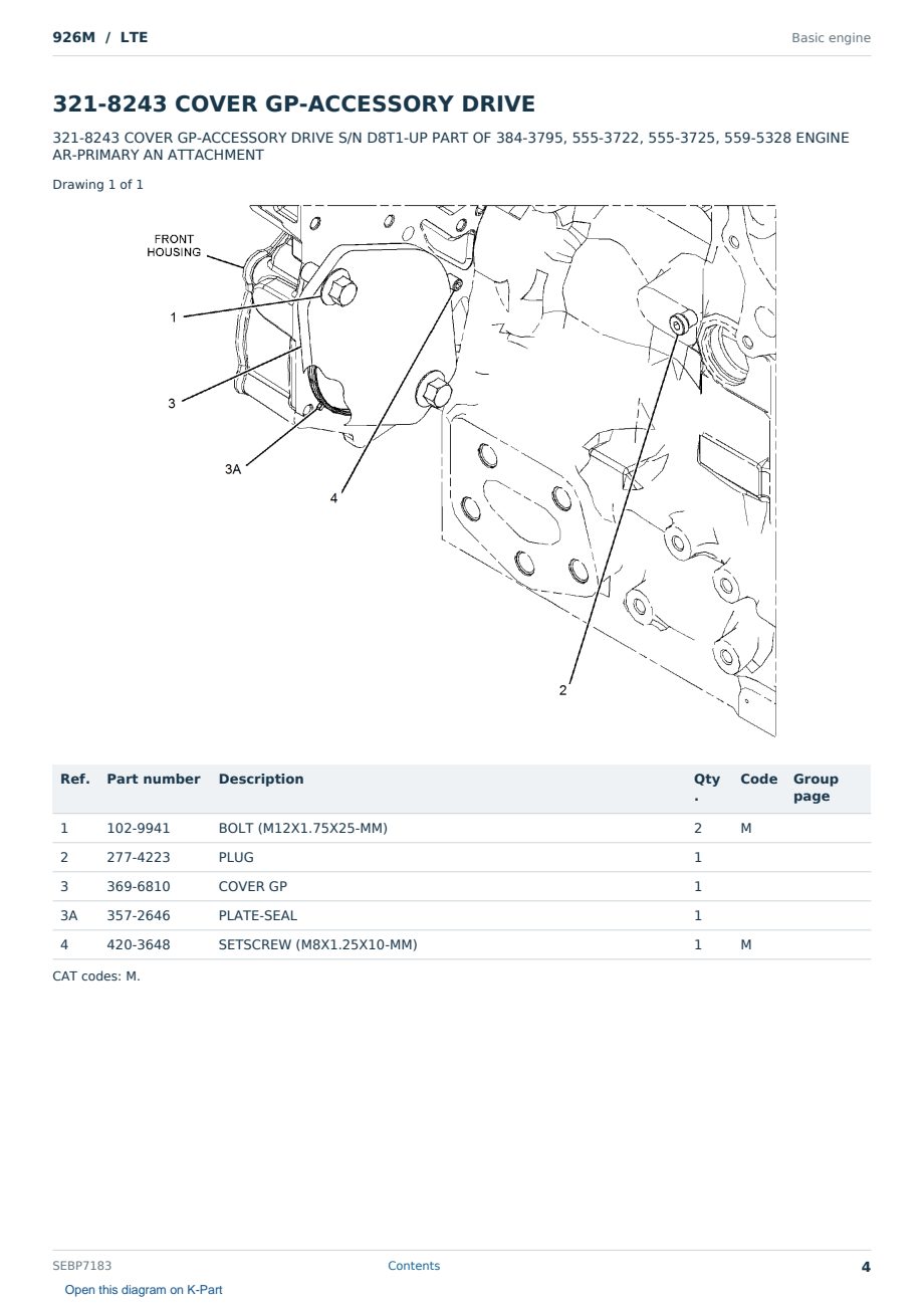 Caterpillar 926M S/N LTE Partsbook SEBP7183 (English) - sample page 4 of 10 Caterpillar 926M S/N LTE Partsbook SEBP7183 (English) - sample page 4 of 10