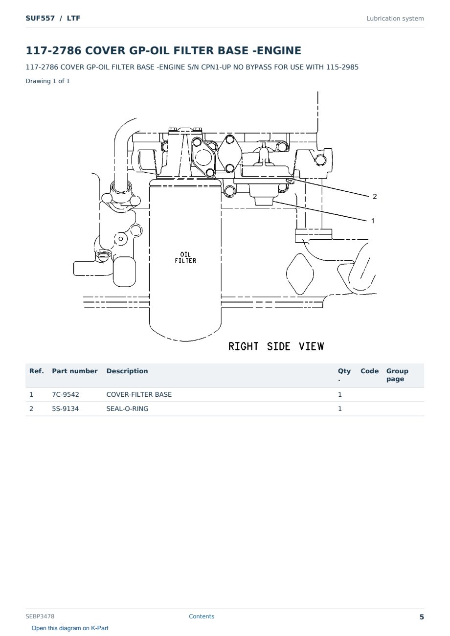 Caterpillar SUF557 S/N LTF Partsbook SEBP3478 (English) - sample page 5 of 10 Caterpillar SUF557 S/N LTF Partsbook SEBP3478 (English) - sample page 5 of 10