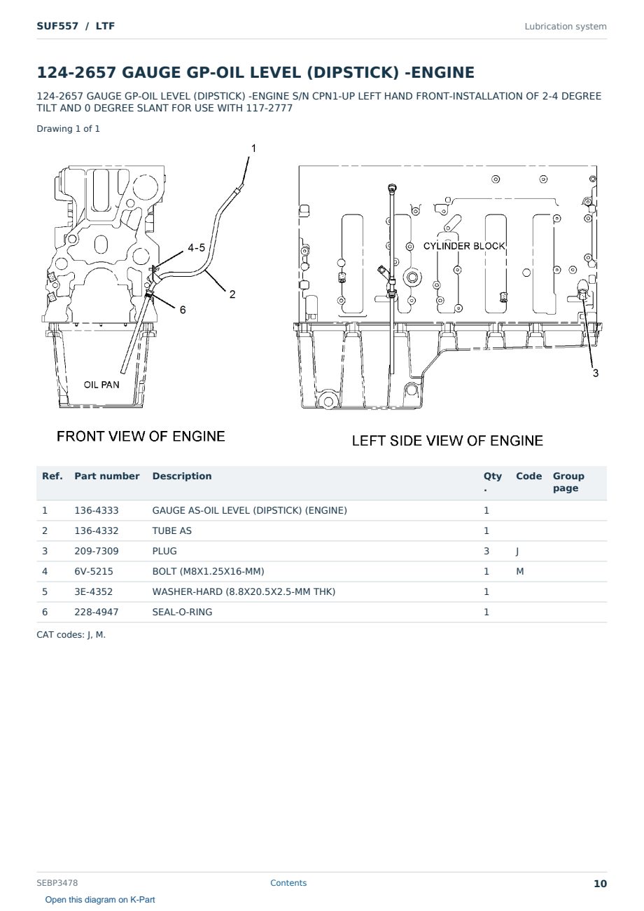 Caterpillar SUF557 S/N LTF Partsbook SEBP3478 (English) - sample page 10 of 10 Caterpillar SUF557 S/N LTF Partsbook SEBP3478 (English) - sample page 10 of 10