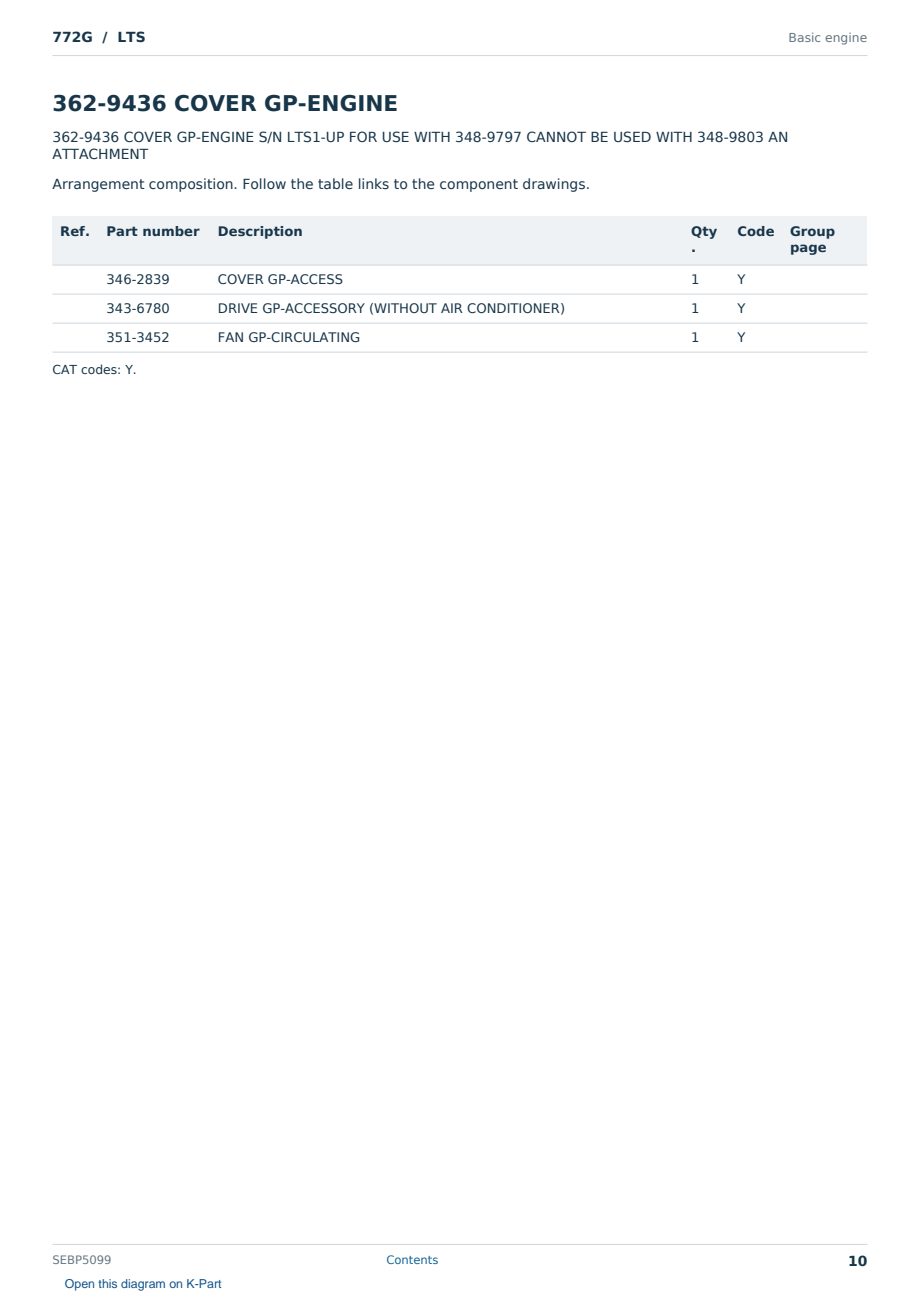 Caterpillar 772G S/N LTS Partsbook SEBP5099 (English) - sample page 10 of 10 Caterpillar 772G S/N LTS Partsbook SEBP5099 (English) - sample page 10 of 10
