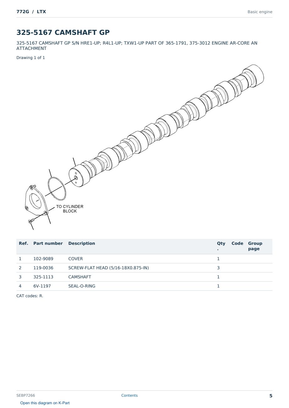 Caterpillar 772G S/N LTX Partsbook SEBP7266 (English) - sample page 5 of 10 Caterpillar 772G S/N LTX Partsbook SEBP7266 (English) - sample page 5 of 10