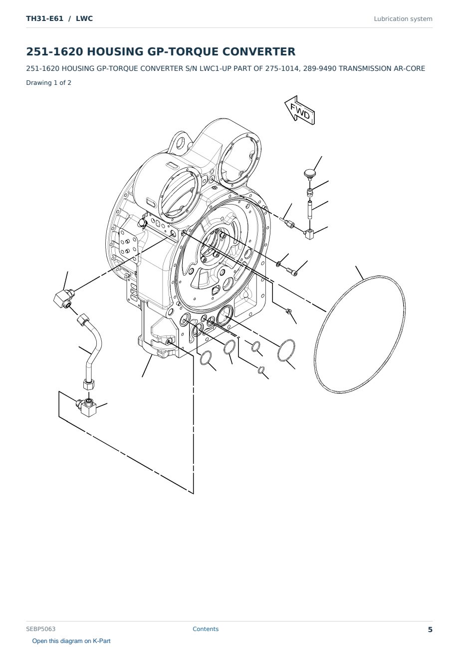 Caterpillar TH31-E61 S/N LWC Partsbook SEBP5063 (English) - sample page 5 of 10 Caterpillar TH31-E61 S/N LWC Partsbook SEBP5063 (English) - sample page 5 of 10