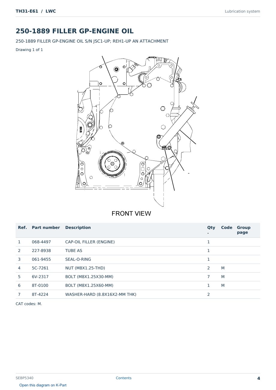Caterpillar TH31-E61 S/N LWC Partsbook SEBP5340 (English) - sample page 4 of 10 Caterpillar TH31-E61 S/N LWC Partsbook SEBP5340 (English) - sample page 4 of 10