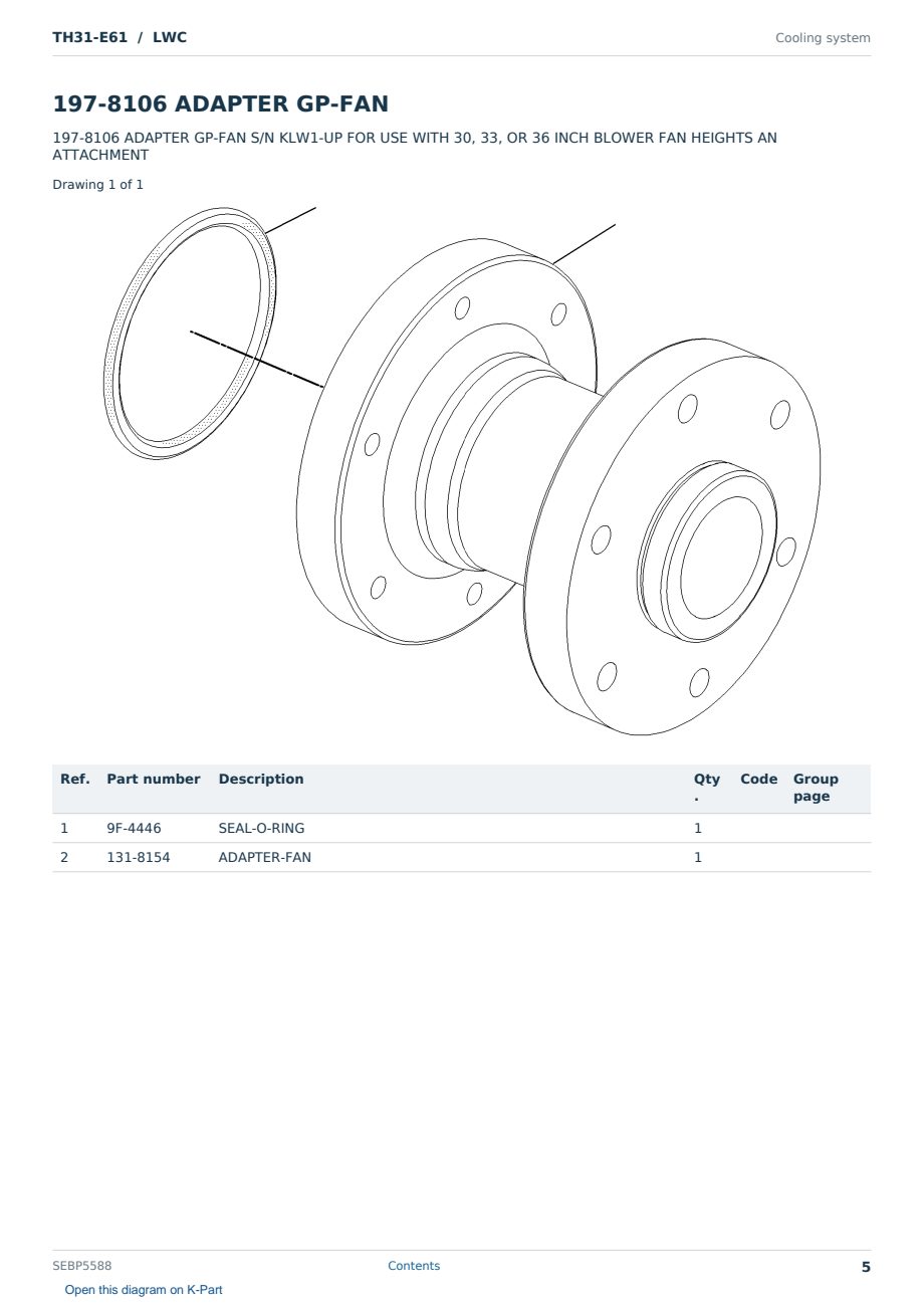 Caterpillar TH31-E61 S/N LWC Partsbook SEBP5588 (English) - sample page 5 of 10 Caterpillar TH31-E61 S/N LWC Partsbook SEBP5588 (English) - sample page 5 of 10