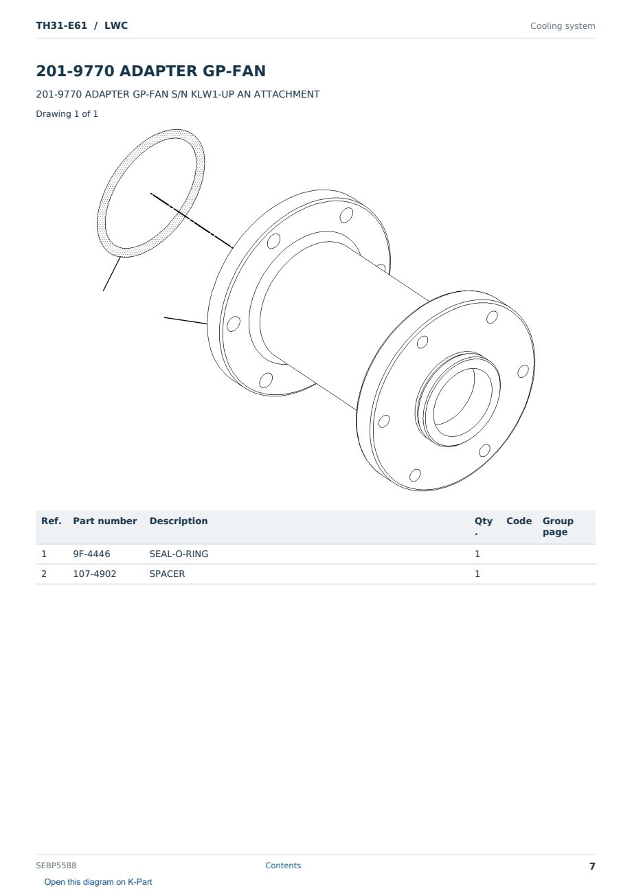 Caterpillar TH31-E61 S/N LWC Partsbook SEBP5588 (English) - sample page 7 of 10 Caterpillar TH31-E61 S/N LWC Partsbook SEBP5588 (English) - sample page 7 of 10