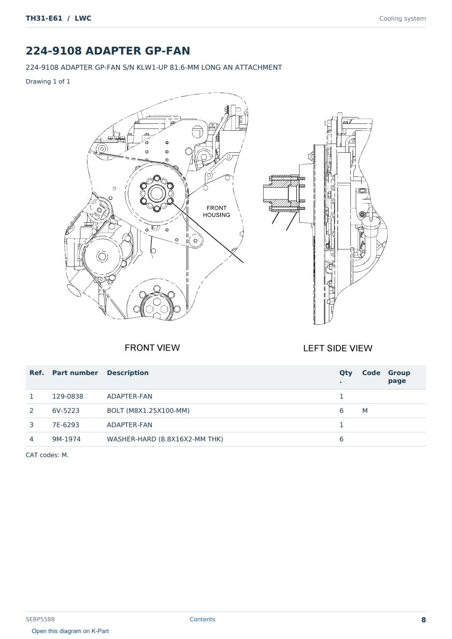 Caterpillar TH31-E61 S/N LWC Partsbook SEBP5588 (English) - sample page 8 of 10 Caterpillar TH31-E61 S/N LWC Partsbook SEBP5588 (English) - sample page 8 of 10