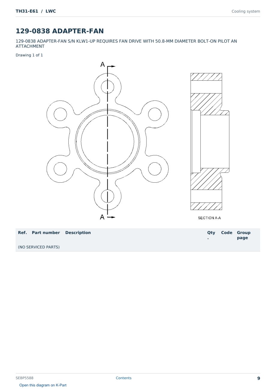 Caterpillar TH31-E61 S/N LWC Partsbook SEBP5588 (English) - sample page 9 of 10 Caterpillar TH31-E61 S/N LWC Partsbook SEBP5588 (English) - sample page 9 of 10