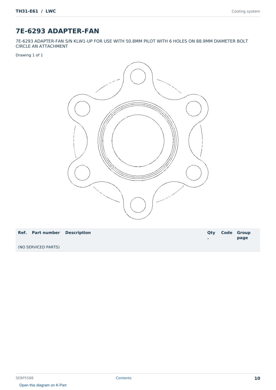 Caterpillar TH31-E61 S/N LWC Partsbook SEBP5588 (English) - sample page 10 of 10 Caterpillar TH31-E61 S/N LWC Partsbook SEBP5588 (English) - sample page 10 of 10