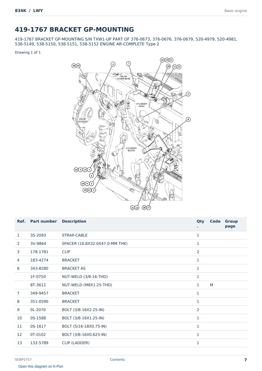 Caterpillar 834K S/N LWY Partsbook SEBP5757 (English) - sample page 7 of 10 Caterpillar 834K S/N LWY Partsbook SEBP5757 (English) - sample page 7 of 10