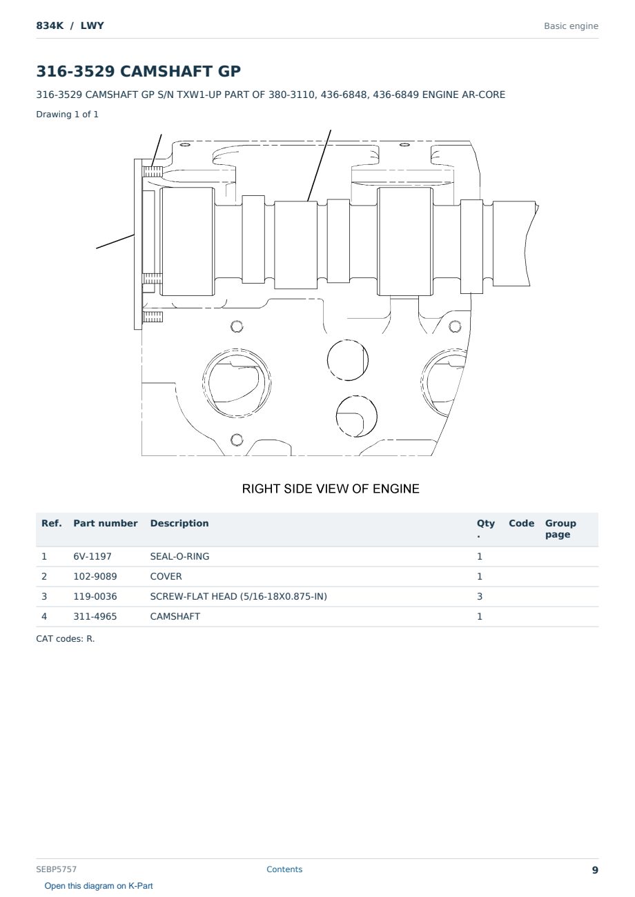 Caterpillar 834K S/N LWY Partsbook SEBP5757 (English) - sample page 9 of 10 Caterpillar 834K S/N LWY Partsbook SEBP5757 (English) - sample page 9 of 10