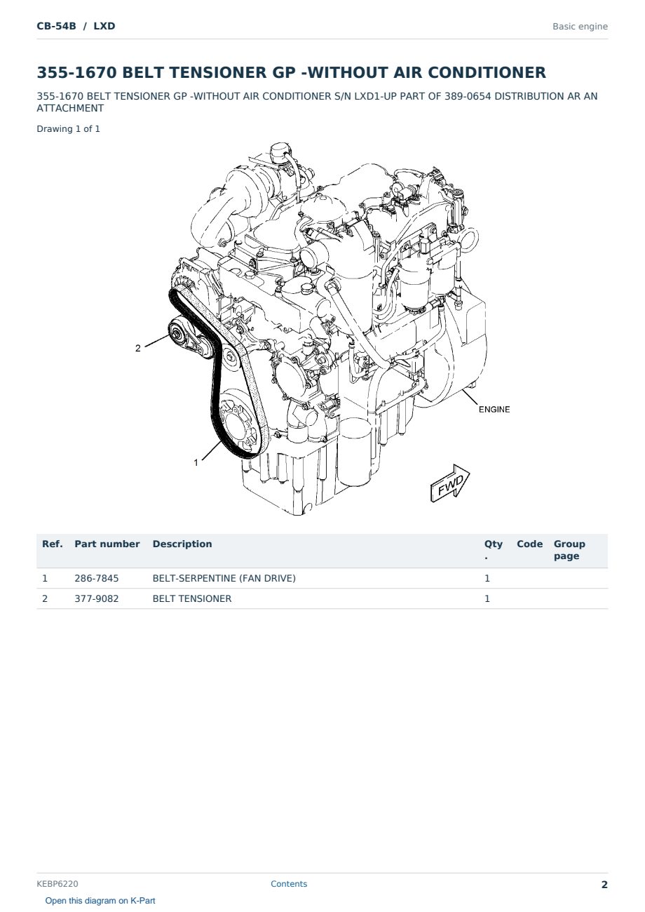 Caterpillar CB-54B S/N LXD Partsbook KEBP6220 (English) - sample page 2 of 10 Caterpillar CB-54B S/N LXD Partsbook KEBP6220 (English) - sample page 2 of 10