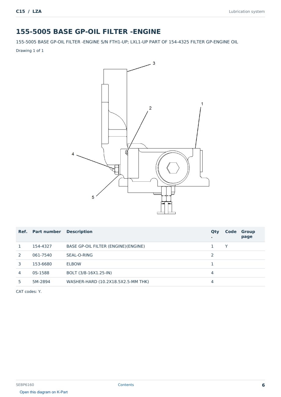 Caterpillar C15 S/N LZA Partsbook SEBP6160 (English) - sample page 6 of 10 Caterpillar C15 S/N LZA Partsbook SEBP6160 (English) - sample page 6 of 10