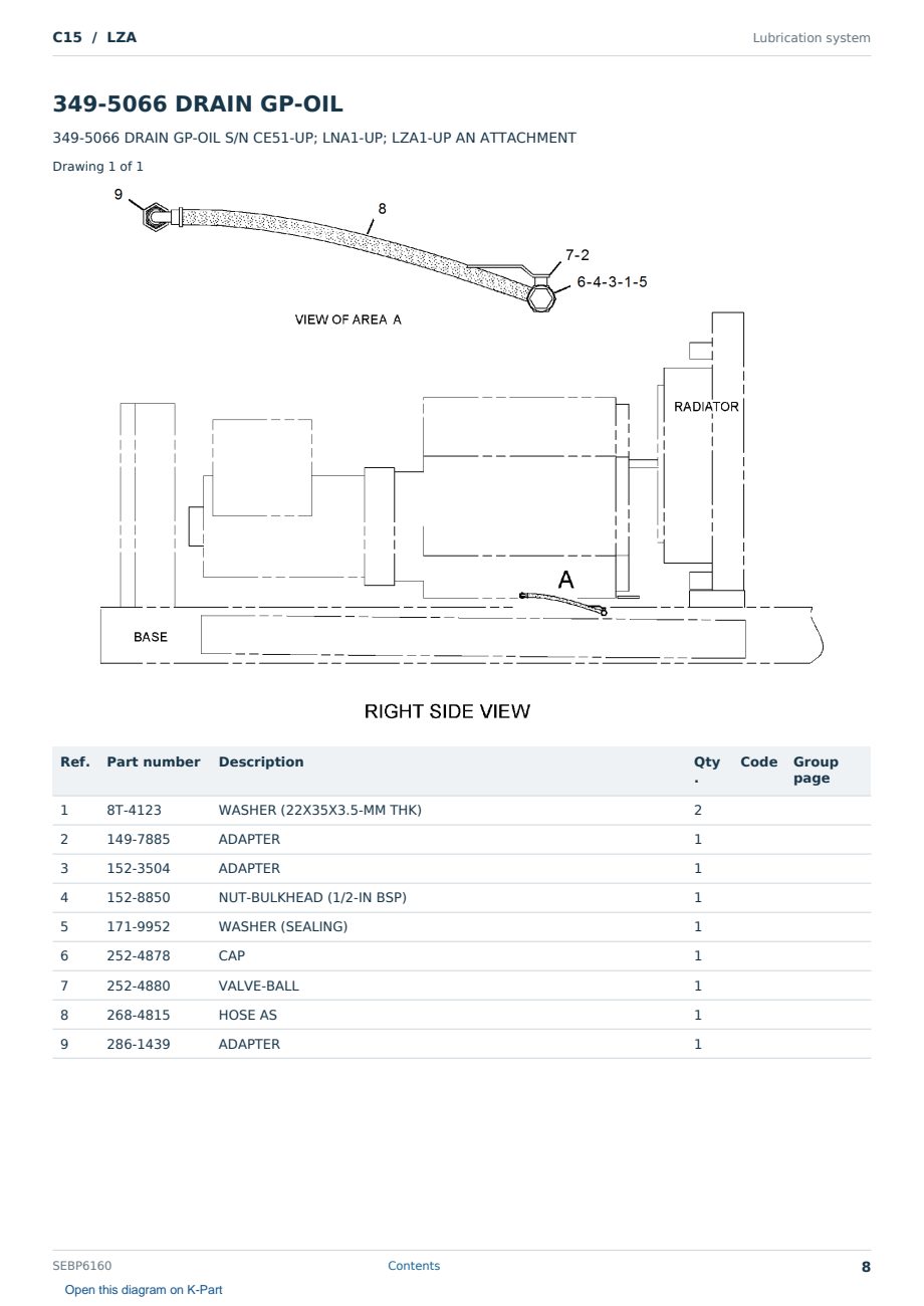 Caterpillar C15 S/N LZA Partsbook SEBP6160 (English) - sample page 8 of 10 Caterpillar C15 S/N LZA Partsbook SEBP6160 (English) - sample page 8 of 10