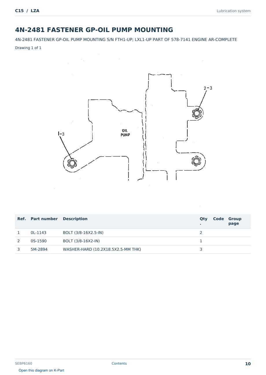 Caterpillar C15 S/N LZA Partsbook SEBP6160 (English) - sample page 10 of 10 Caterpillar C15 S/N LZA Partsbook SEBP6160 (English) - sample page 10 of 10
