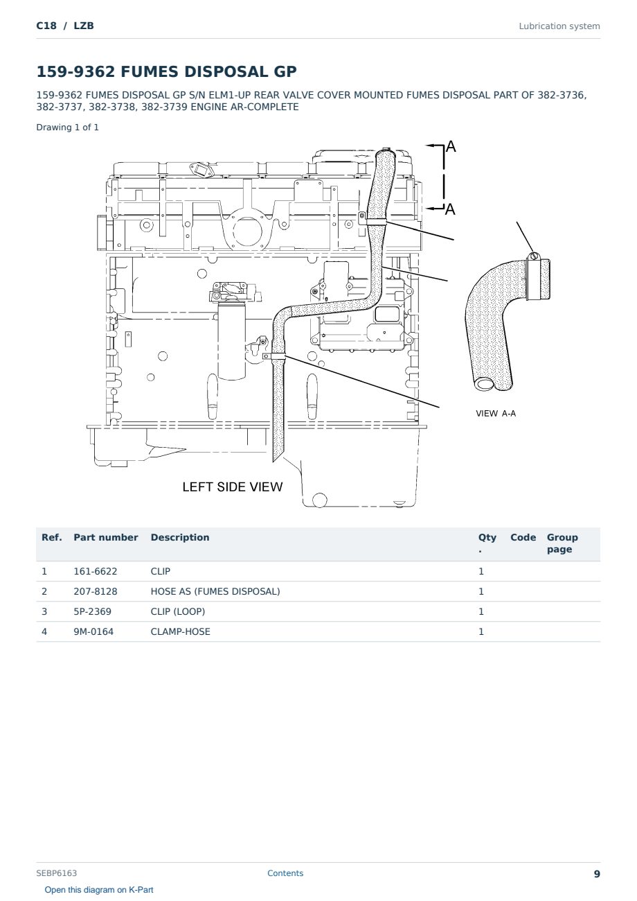 Caterpillar C18 S/N LZB Partsbook SEBP6163 (English) - sample page 9 of 10 Caterpillar C18 S/N LZB Partsbook SEBP6163 (English) - sample page 9 of 10