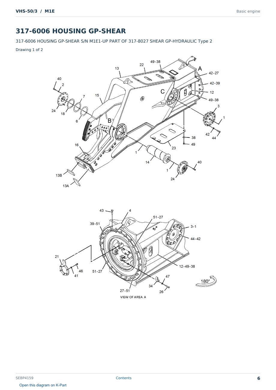Caterpillar VHS-50/3 S/N M1E Partsbook SEBP4159 (English) - sample page 6 of 10 Caterpillar VHS-50/3 S/N M1E Partsbook SEBP4159 (English) - sample page 6 of 10