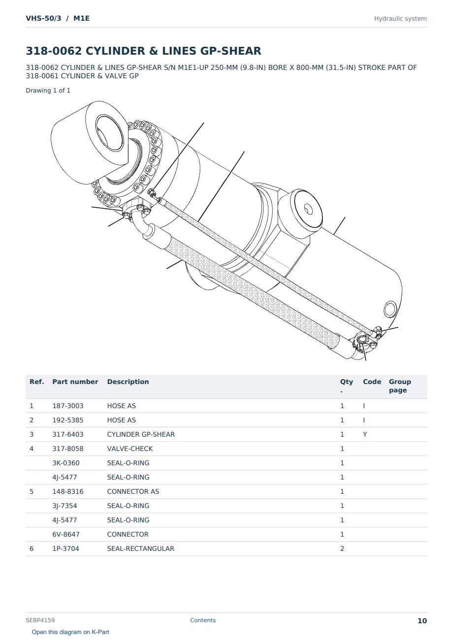 Caterpillar VHS-50/3 S/N M1E Partsbook SEBP4159 (English) - sample page 10 of 10 Caterpillar VHS-50/3 S/N M1E Partsbook SEBP4159 (English) - sample page 10 of 10