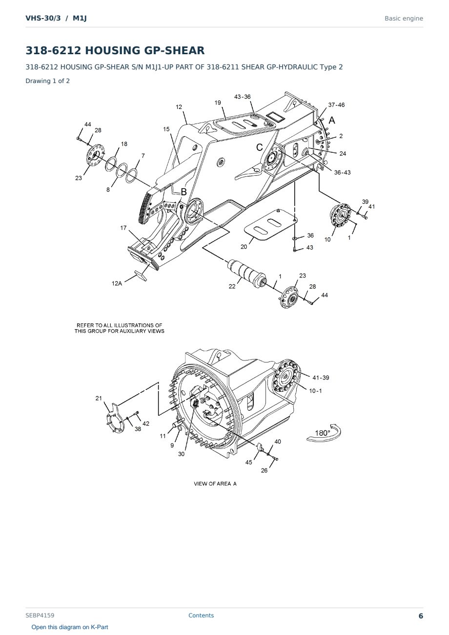 Caterpillar VHS-30/3 S/N M1J Partsbook SEBP4159 (English) - sample page 6 of 10 Caterpillar VHS-30/3 S/N M1J Partsbook SEBP4159 (English) - sample page 6 of 10