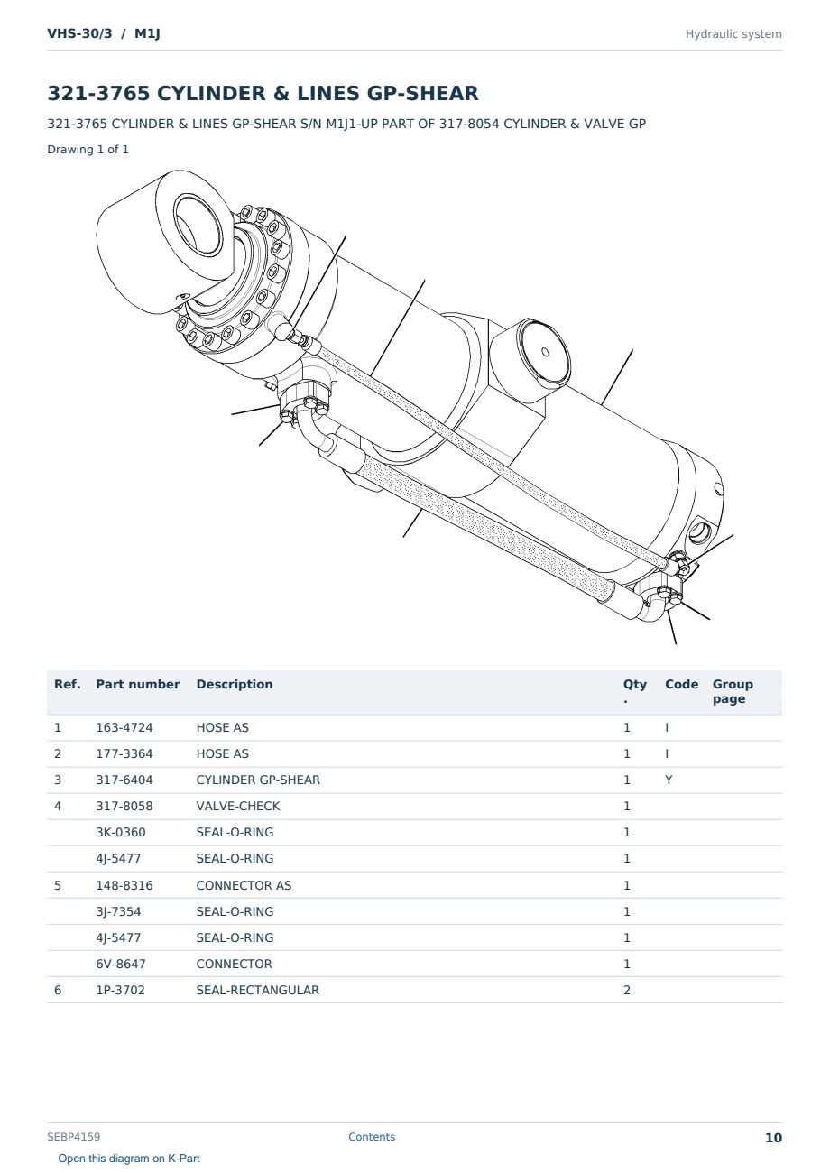 Caterpillar VHS-30/3 S/N M1J Partsbook SEBP4159 (English) - sample page 10 of 10 Caterpillar VHS-30/3 S/N M1J Partsbook SEBP4159 (English) - sample page 10 of 10