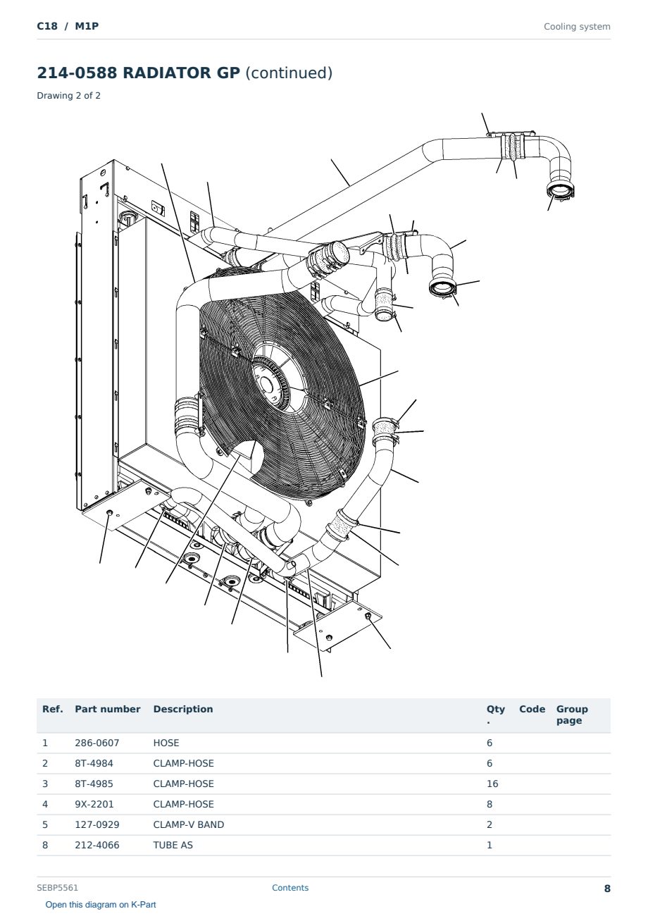 Caterpillar C18 S/N M1P Partsbook SEBP5561 (English) - sample page 8 of 10 Caterpillar C18 S/N M1P Partsbook SEBP5561 (English) - sample page 8 of 10