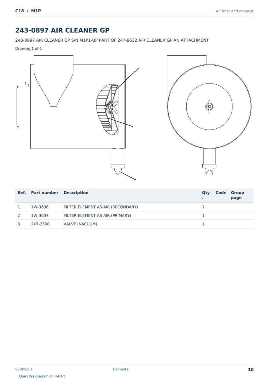 Caterpillar C18 S/N M1P Partsbook SEBP5561 (English) - sample page 10 of 10 Caterpillar C18 S/N M1P Partsbook SEBP5561 (English) - sample page 10 of 10