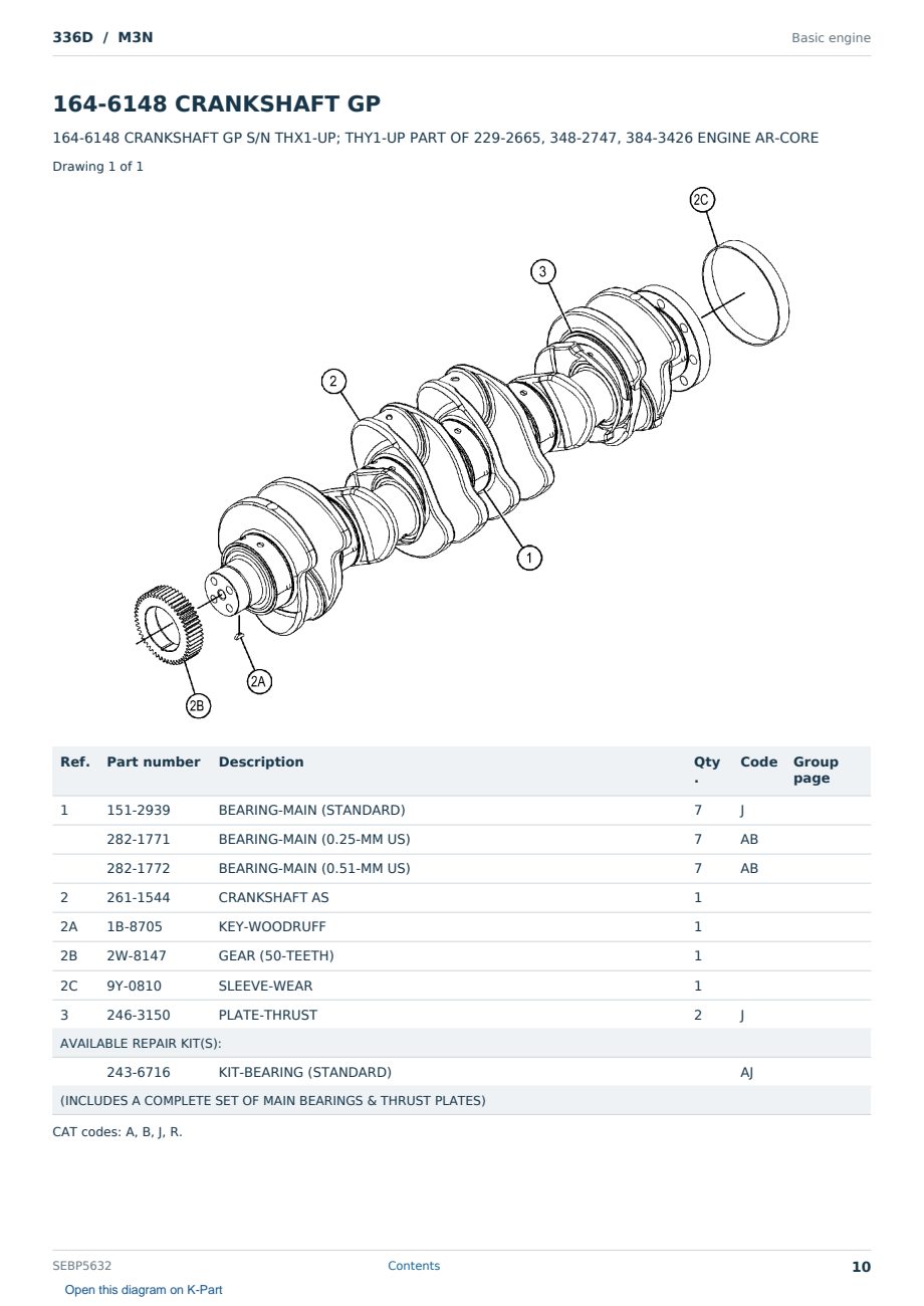 Caterpillar 336D S/N M3N Partsbook SEBP5632 (English) - sample page 10 of 10 Caterpillar 336D S/N M3N Partsbook SEBP5632 (English) - sample page 10 of 10