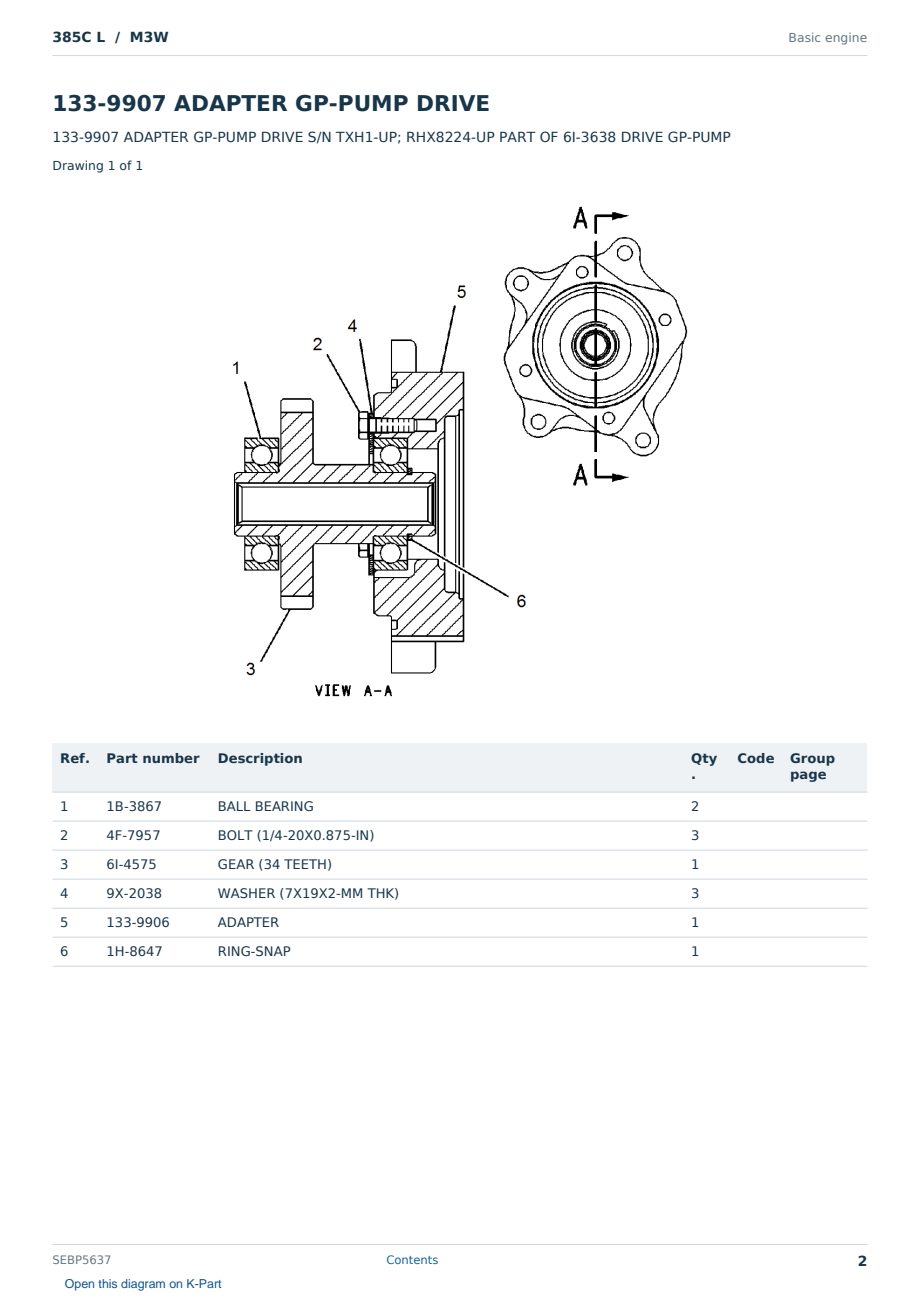 Caterpillar 385C L S/N M3W Partsbook SEBP5637 (English) - sample page 2 of 10 Caterpillar 385C L S/N M3W Partsbook SEBP5637 (English) - sample page 2 of 10