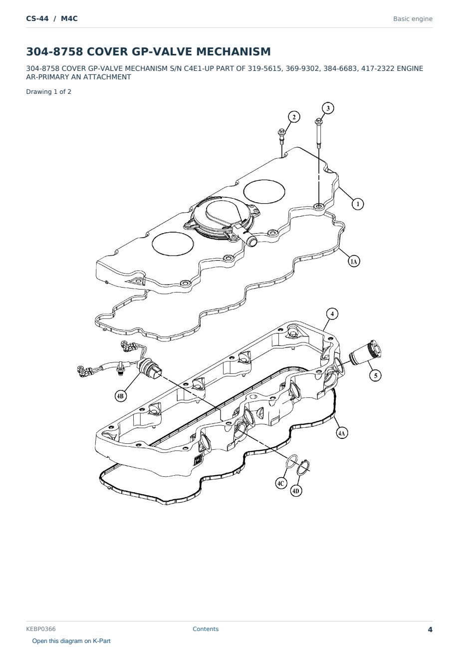 Caterpillar CS-44 S/N M4C Partsbook KEBP0366 (English) - sample page 4 of 10 Caterpillar CS-44 S/N M4C Partsbook KEBP0366 (English) - sample page 4 of 10