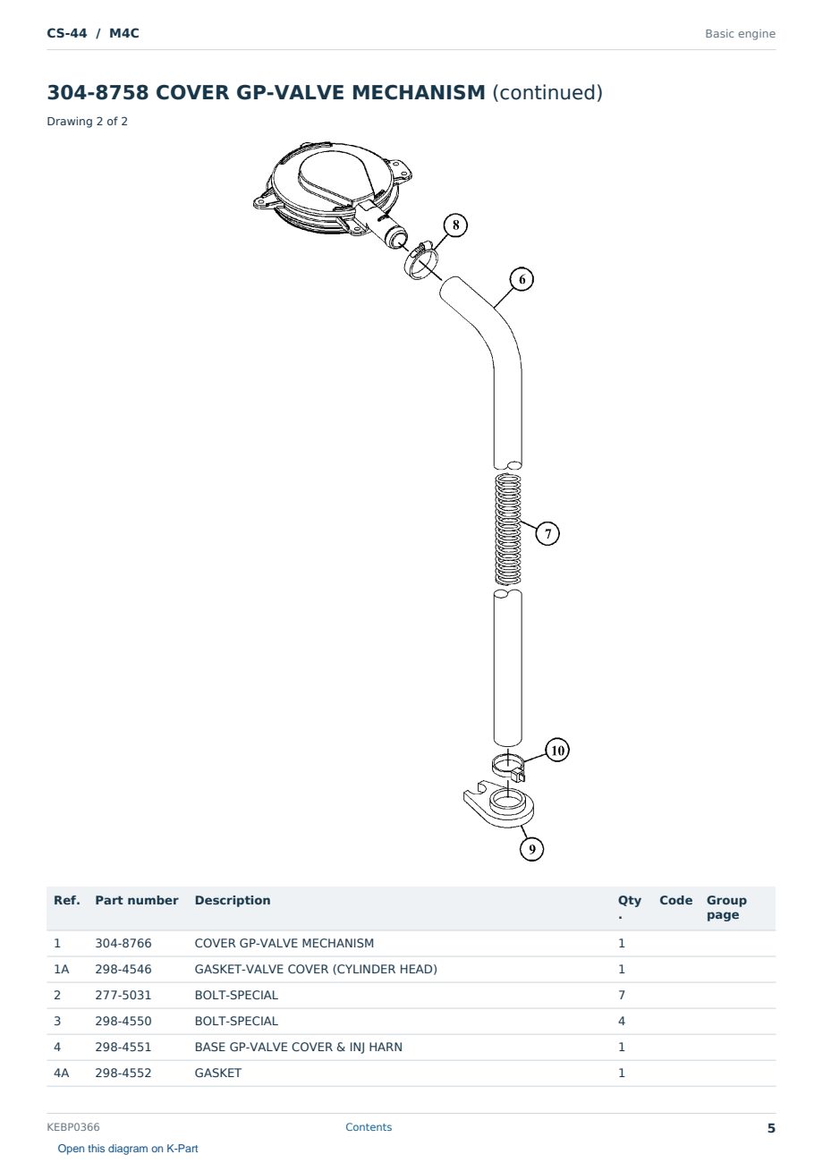 Caterpillar CS-44 S/N M4C Partsbook KEBP0366 (English) - sample page 5 of 10 Caterpillar CS-44 S/N M4C Partsbook KEBP0366 (English) - sample page 5 of 10