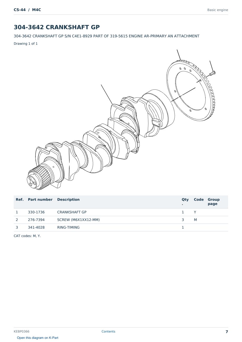 Caterpillar CS-44 S/N M4C Partsbook KEBP0366 (English) - sample page 7 of 10 Caterpillar CS-44 S/N M4C Partsbook KEBP0366 (English) - sample page 7 of 10