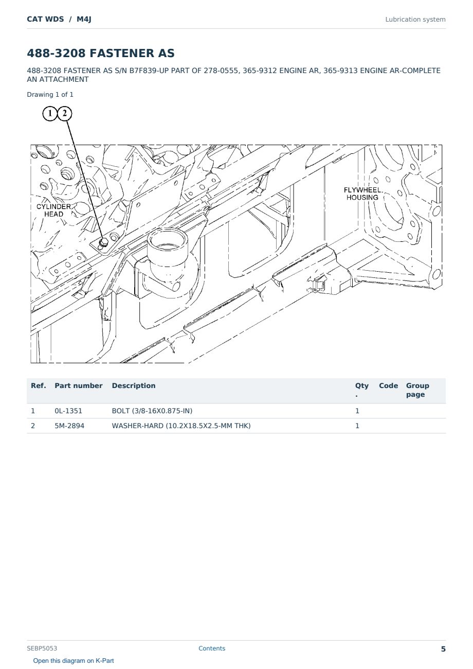 Caterpillar CAT WDS S/N M4J Partsbook SEBP5053 (English) - sample page 5 of 10 Caterpillar CAT WDS S/N M4J Partsbook SEBP5053 (English) - sample page 5 of 10