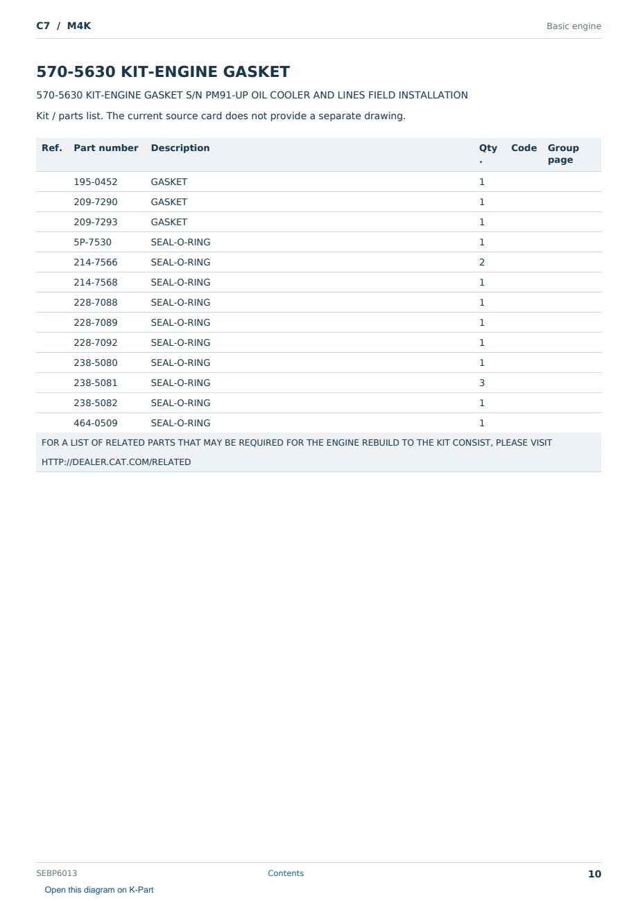 Caterpillar C7 S/N M4K Partsbook SEBP6013 (English) - sample page 10 of 10 Caterpillar C7 S/N M4K Partsbook SEBP6013 (English) - sample page 10 of 10