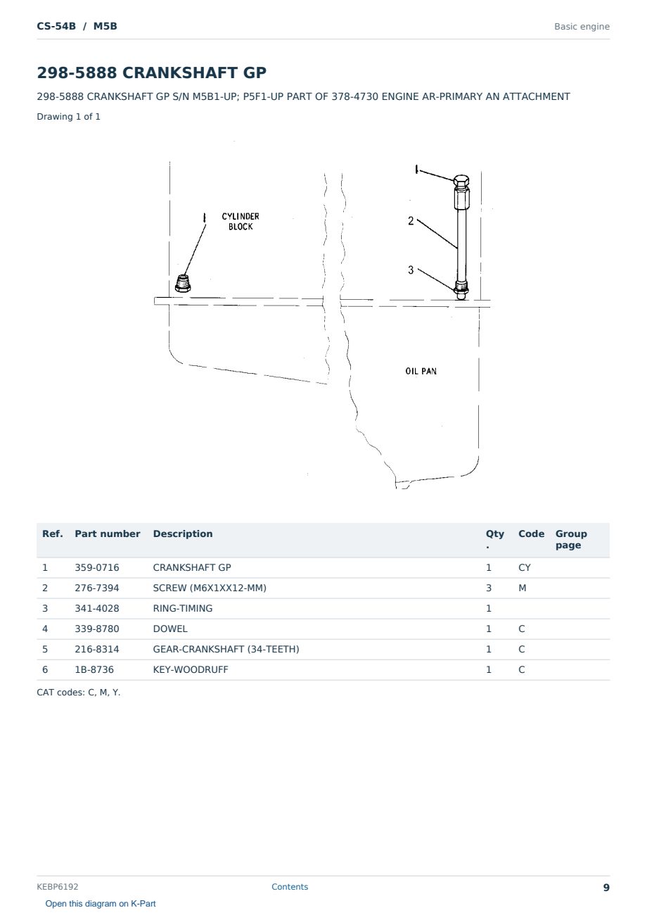 Caterpillar CS-54B S/N M5B Partsbook KEBP6192 (English) - sample page 9 of 10 Caterpillar CS-54B S/N M5B Partsbook KEBP6192 (English) - sample page 9 of 10