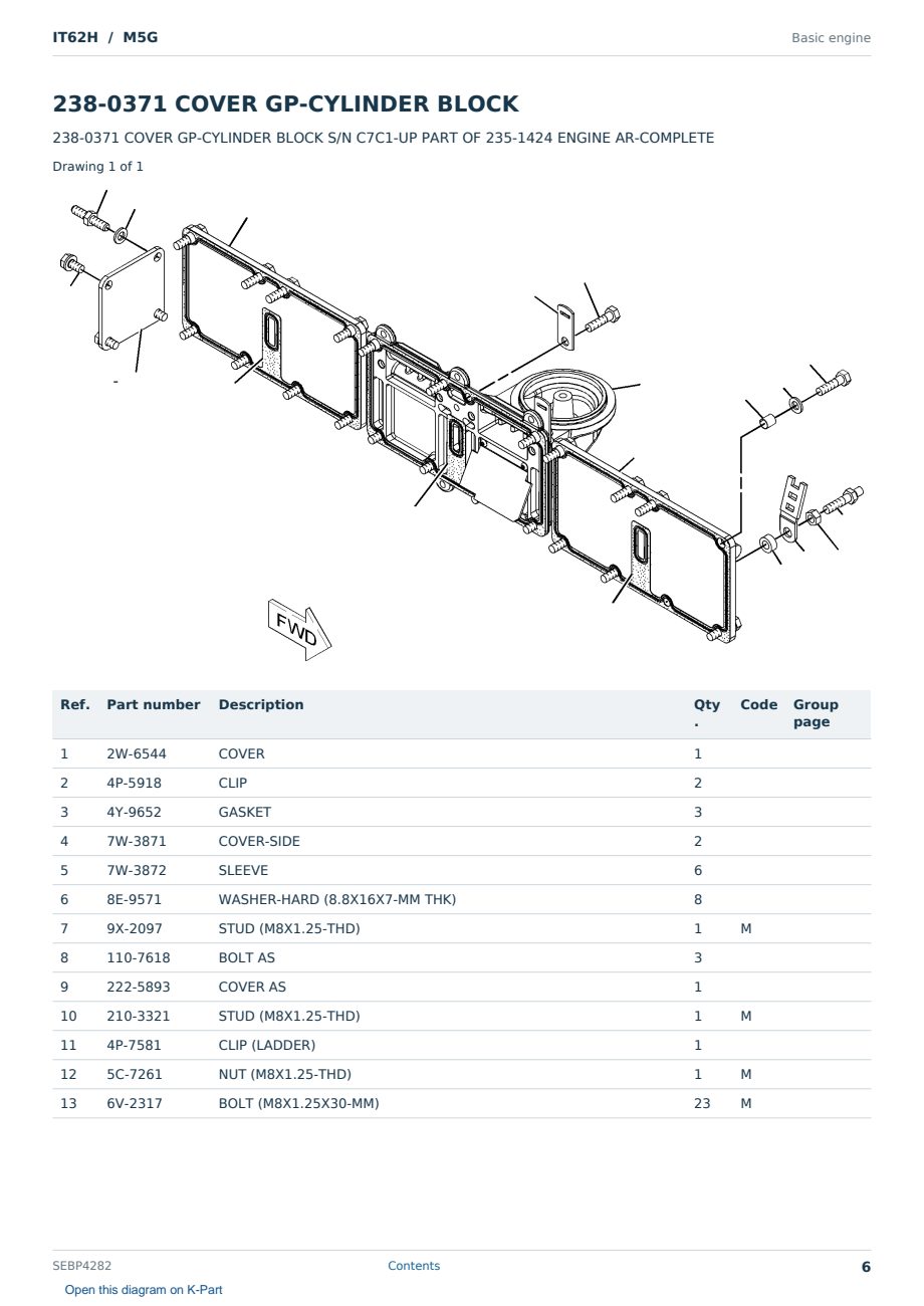 Caterpillar IT62H S/N M5G Partsbook SEBP4282 (English) - sample page 6 of 10 Caterpillar IT62H S/N M5G Partsbook SEBP4282 (English) - sample page 6 of 10