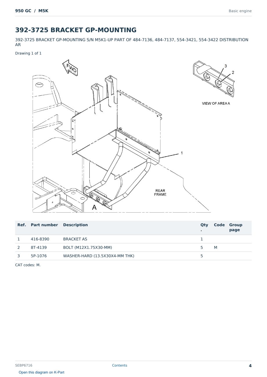 Caterpillar 950 GC S/N M5K Partsbook SEBP6716 (English) - sample page 4 of 10 Caterpillar 950 GC S/N M5K Partsbook SEBP6716 (English) - sample page 4 of 10