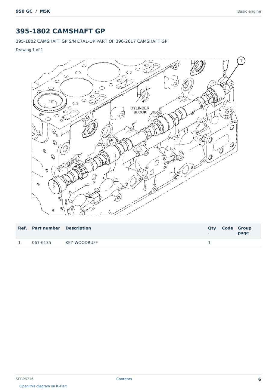Caterpillar 950 GC S/N M5K Partsbook SEBP6716 (English) - sample page 6 of 10 Caterpillar 950 GC S/N M5K Partsbook SEBP6716 (English) - sample page 6 of 10