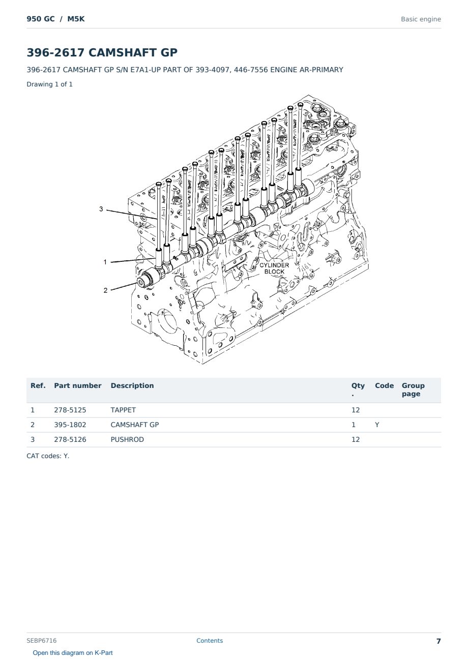 Caterpillar 950 GC S/N M5K Partsbook SEBP6716 (English) - sample page 7 of 10 Caterpillar 950 GC S/N M5K Partsbook SEBP6716 (English) - sample page 7 of 10
