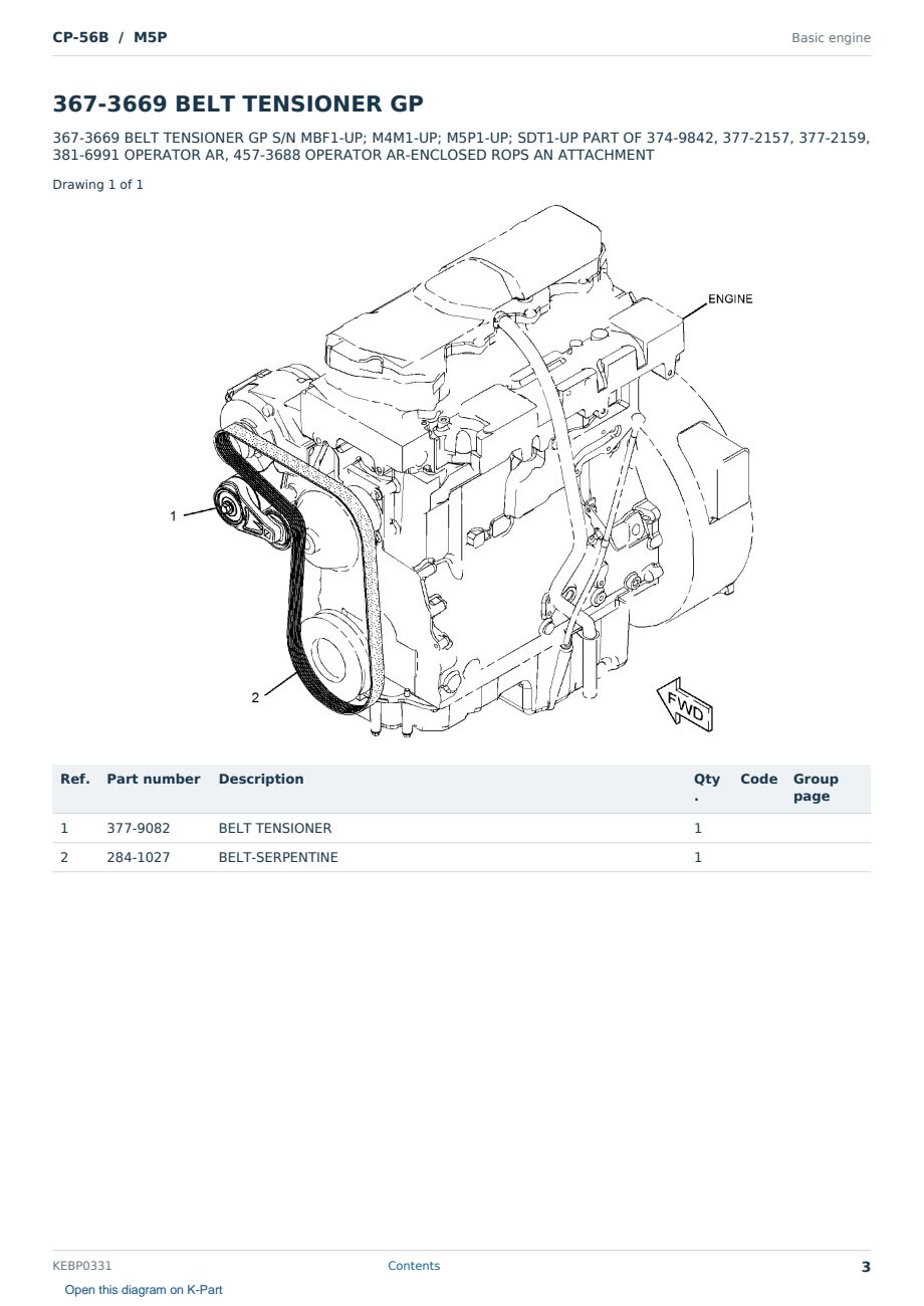 Caterpillar CP-56B S/N M5P Partsbook KEBP0331 (English) - sample page 3 of 10 Caterpillar CP-56B S/N M5P Partsbook KEBP0331 (English) - sample page 3 of 10