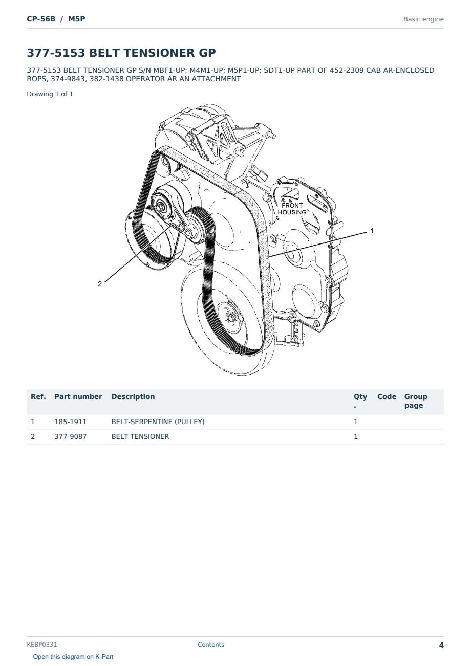 Caterpillar CP-56B S/N M5P Partsbook KEBP0331 (English) - sample page 4 of 10 Caterpillar CP-56B S/N M5P Partsbook KEBP0331 (English) - sample page 4 of 10